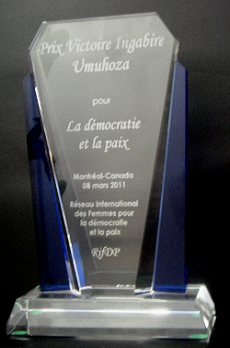 Victoire Ingabire Umuhoza Prize for Democracy and Peace » Victoire Ingabire  Umuhoza